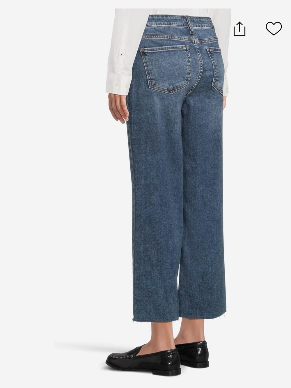 KUT Charlotte Fab Ab Coulotte Wide-Leg Crop Jeans in Mid Wash Blue 12 - Picture 2 of 7